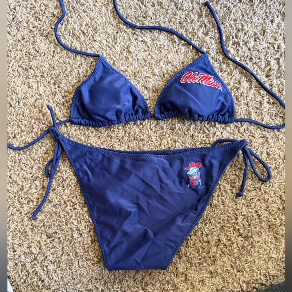 Unique Ole Miss Navy Blue Bikini Set (different sizes)